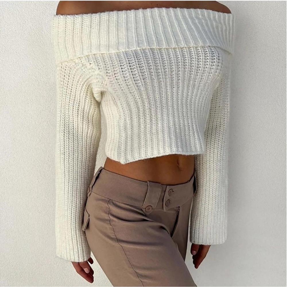 Tiger Mist Ashlyn Jumper Sweater Off‎ Should Knit Cream Size Large NWT